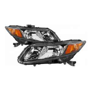 Top Gear Motors Black Amber Headlight Assembly Pair Left and Right for 2012-2015 Honda Civic Sedan and 2012-2013 Civic Coupe