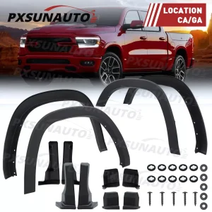 For 2019-2023 Rodge Ram 1500 Matte Black Front Fender Flares Wheel Arch Molding