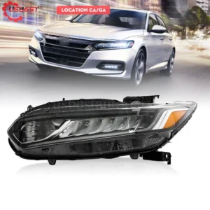 Headlight Headlamp Driver Side Left LH For 2018 2019 2020 Honda Accord W/LED DRL
