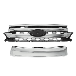 Top Gear Motors Front Upper Grille Mounting and Trim Molding for Ford Edge 2011–2014 Black and Chrome Replacement