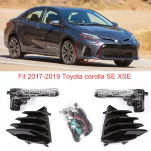 LED DRL Daytime Running Fog Light Lamps Fit 2017 2018 2019 Toyota Corolla SE XSE