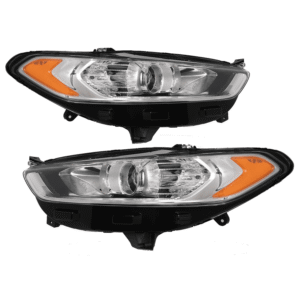 Top Gear Motors Halogen Headlight Assembly Pair Left and Right for Ford Fusion 2013–2016 Chrome Housing Direct Replacement