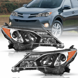 Top Gear Motors Headlight Assembly Pair for 2013–2015 Toyota RAV4 Halogen Left & Right Front Lamps