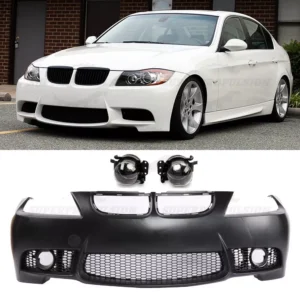 M3 Style Front Bumper +Fog light Fit BMW E90 E91 4dr 3-Series 06-08