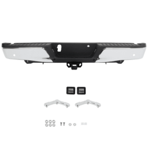 Top Gear Motors Chrome Rear Bumper Assembly for Ford F‑150 2015–2019 with Tow Hook and Sensor Holes
