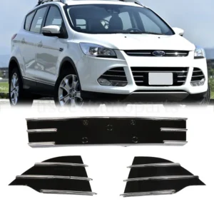Front Bumper Grille Grill Kit W/Chrome Trim New 3pcs For 2013-2016 Ford Escape
