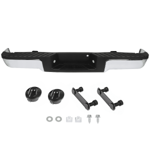 Top Gear Motors Rear Bumper Assembly for Ford F-150 2009–2014 Chrome Steel Complete Replacement Truck Bumper