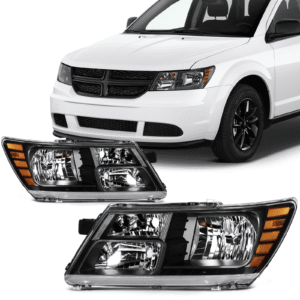 Top Gear Motors Headlights Assembly Pair for Dodge Journey 2009–2018 Black Housing Left and Right