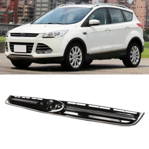 Black Front Upper Bumper Grille Grill W/ Chrome Molding for Ford Escape 2013-16