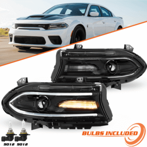 Top Gear Motors Headlights for Dodge Charger 2015–2022 LED DRL Halogen Headlamp Assembly Left and Right Pair