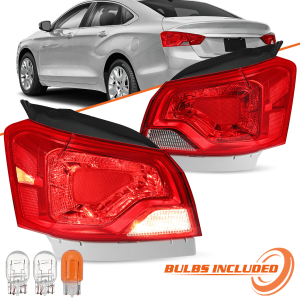 Top Gear Motors Tail Lights for Chevy Impala 2014–2020 OE Style Rear Outer Left and Right Lamp Assembly Pair with Bulbs
