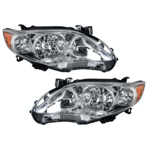 Top Gear Motors Headlight Assembly Pair Left and Right for Toyota Corolla 2011–2013 Direct Replacement Halogen Clear Lens
