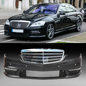 S63/S65 AMG style Front Bumper Cover Body Kit for 07-13 Benz W221 W/PDC W/DRLs