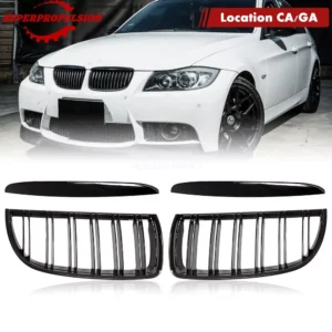 Kidney Grill Grille For 06-08 BMW 3 Series E90E91 Sedan 4Door Glossy Black