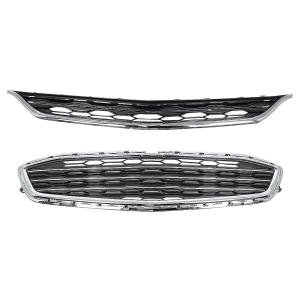 Top Gear Motors Front Upper and Lower Mesh Grille Set for Chevrolet Malibu 2016–2018 Replacement Assembly