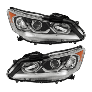 Top Gear Motors Halogen Headlight Assembly Pair with LED DRL for Honda Accord Sedan 2016–2017 Left and Right Replacement