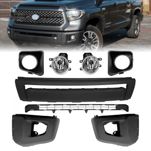 Top Gear Motors Front Bumper Cover with Grille and Fog Light Assembly Kit for 2014–2021 Toyota Tundra