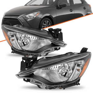 Top Gear Motors Headlight Pair for 2016–2019 Toyota Yaris and Yaris iA Sedan Halogen Front Replacement Assemblies