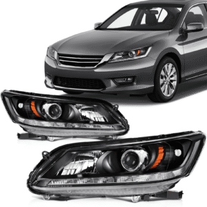 Top Gear Motors Headlights Assembly for 2013-2015 Honda Accord Sedan Black Housing Headlamps Pair
