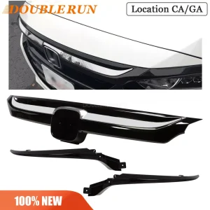 Glossy Black Chrome Trim Front UPPER Grille For 10th Gen Honda Accord 2018-2022