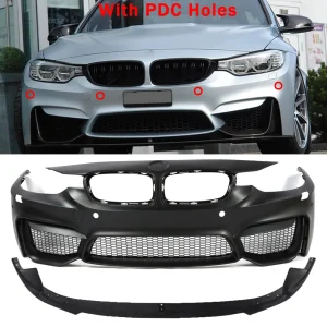 F80 M3 STYLE FRONT BUMPER W/ PLASTIC LIP FOR BMW F30 SEDAN WAGON W/PDC2012-2018