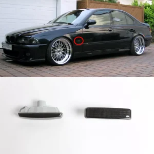 Pair Smoke Fender Side Marker Lights for 97-03 BMW E39 525i 528i 530i 540i
