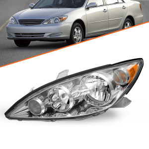 Top Gear Motors Headlight for Toyota Camry 2005–2006 Chrome Amber Halogen Left Driver Side Headlamp Assembly