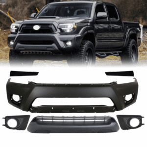 Top Gear Motors Front Bumper Cover with Grille Fog Light Covers and Trim for 2012–2015 Toyota Tacoma