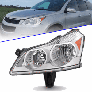 Top Gear Motors Headlight for Chevy Traverse 2009–2012 Chrome Left Driver Side Halogen with Bulb Included