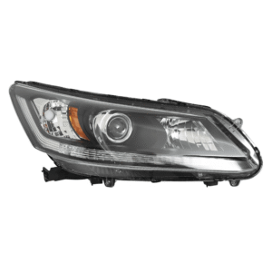 Top Gear Motors Right Halogen Headlight Assembly for Honda Accord 2013–2015 Black Housing Without LED DRL Passenger Side Direct Replacement