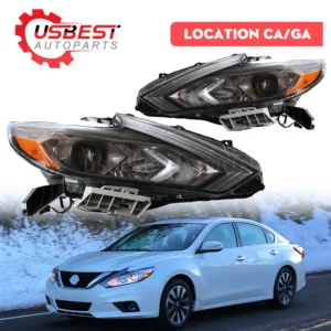 Halogen Headlight Headlamp Black Fit For 2016 2017 2018 Nissan Altima LH & RH