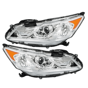 Top Gear Motors Left and Right Headlight Assembly Set for Honda Accord Sedan 4-Door 2016–2017, Halogen with DRL, Direct Replacement