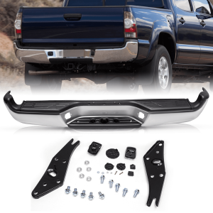 Top Gear Motors Rear Chrome Step Bumper Assembly for 2005–2015 Toyota Tacoma Steel Replacement