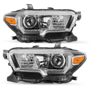 Top Gear Motors Headlights for 2016–2022 Toyota Tacoma Halogen with LED DRL Chrome Housing Headlamp Assembly Pair
