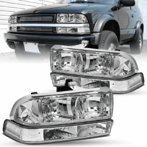 Top Gear Motors Headlights and Bumper Lamps for 1998–2004 Chevy S10 Pickup and Blazer Left and Right Set