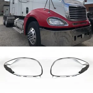 Fit Freightliner Columbia 01-17 Pair Side Chrome Headlight Bezel Trim