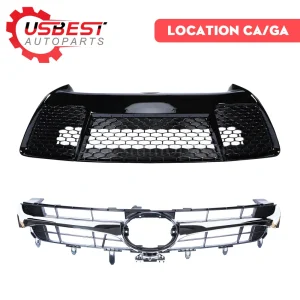 Chrome Upper Lower Bumper Grill Grille for 2015 2016 2017 Toyota Camry SE XSE