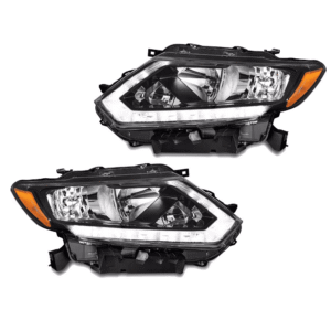 Top Gear Motors Halogen Headlight Assembly Pair Left and Right for Nissan Rogue 2014–2016 Chrome Housing Clear Lens Direct Replacement