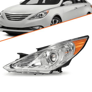 Top Gear Motors Headlight for Hyundai Sonata 2011–2014 Chrome Housing Left Driver Side Halogen Assembly