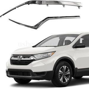 For 2017-2019 Honda CRV CR-V Chrome Trim Grille Headlight Molding Trim Pair