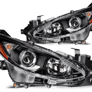 Top Gear Motors Headlight Assembly Pair for 2014–2016 Mazda 3 with Projector Headlights Left and Right