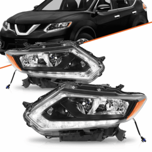 Top Gear Motors Halogen Headlight Assembly Pair for 2014–2016 Nissan Rogue Left and Right