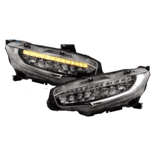 Top Gear Motors Full LED Headlight Assembly Pair with DRL for Honda Civic 2016–2021 Clear Lens Replacement