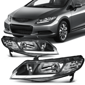 Top Gear Motors Headlight Assembly Pair for 2006–2011 Honda Civic Front DRL Replacement Headlamps Left and Right Side