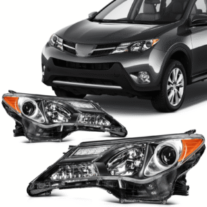 Top Gear Motors Headlights Assembly for 2013–2015 Toyota RAV4 2.5L Black Housing Pair Left and Right
