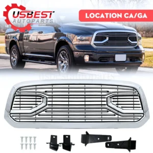 For 2013-2018 Dodge Ram 1500 Big Horn Style Front Grill Chrome W/Chrome Shell