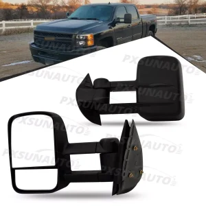 Manual Pair Towing Side View Mirrors For 2007-2014 Chevy Silverado GMC Sierra