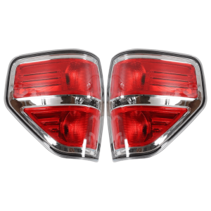 Top Gear Motors Rear Left and Right Tail Light Assembly Set for Ford F-150 2009–2014 Halogen Brake and Signal Lamp Replacement
