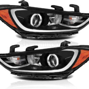 Headlight Headlamp Passenger Driver Pair Halogen For 2017 2018 Hyundai Elantra