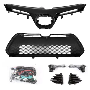 For 2017 2018 2019 Toyota Corolla SE XSE Front Upper Lower Grille LED Fog Lights